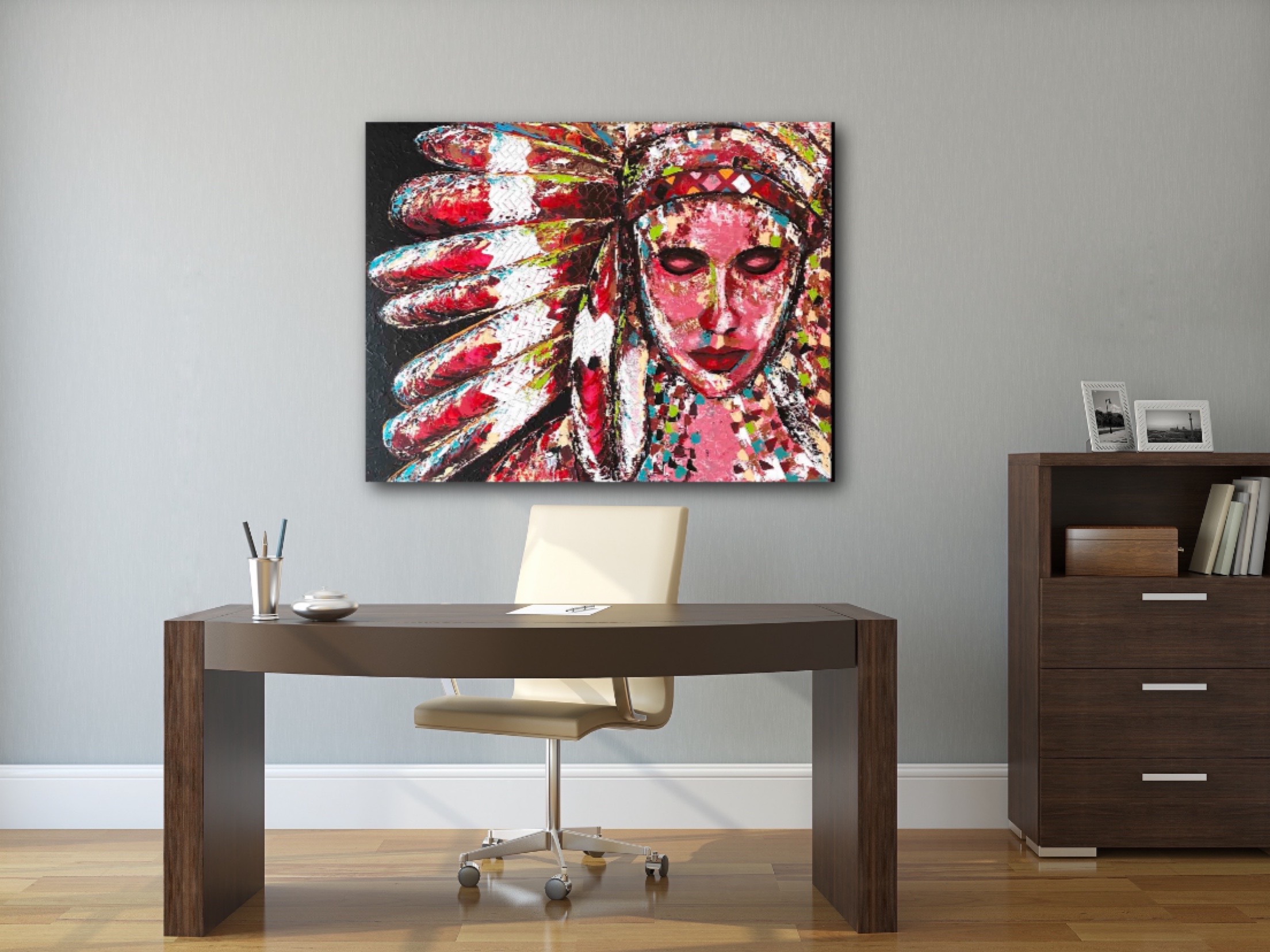 Abstract Feelings - Emotional portrait painting by Mohabbat Ahmadi exploring human emotion